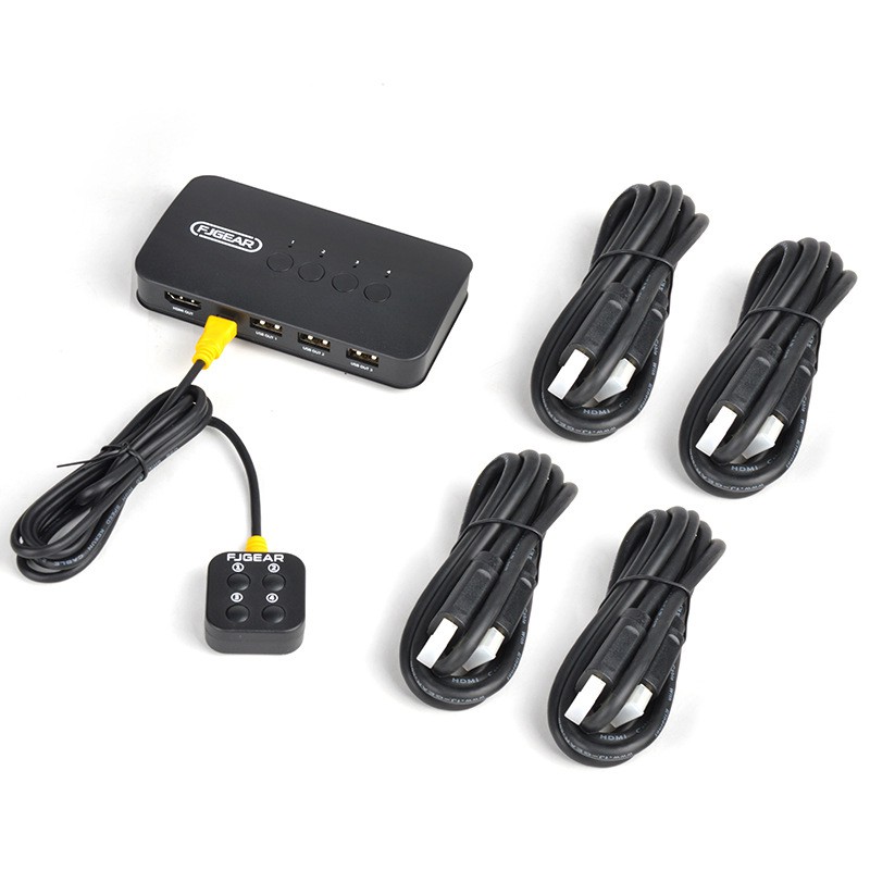 FJGEAR KVM Switch 4 Port Manual HDMI-Compatible KVM Switch 4 in 1 Out Multiple Computers Share USB Device Monitor