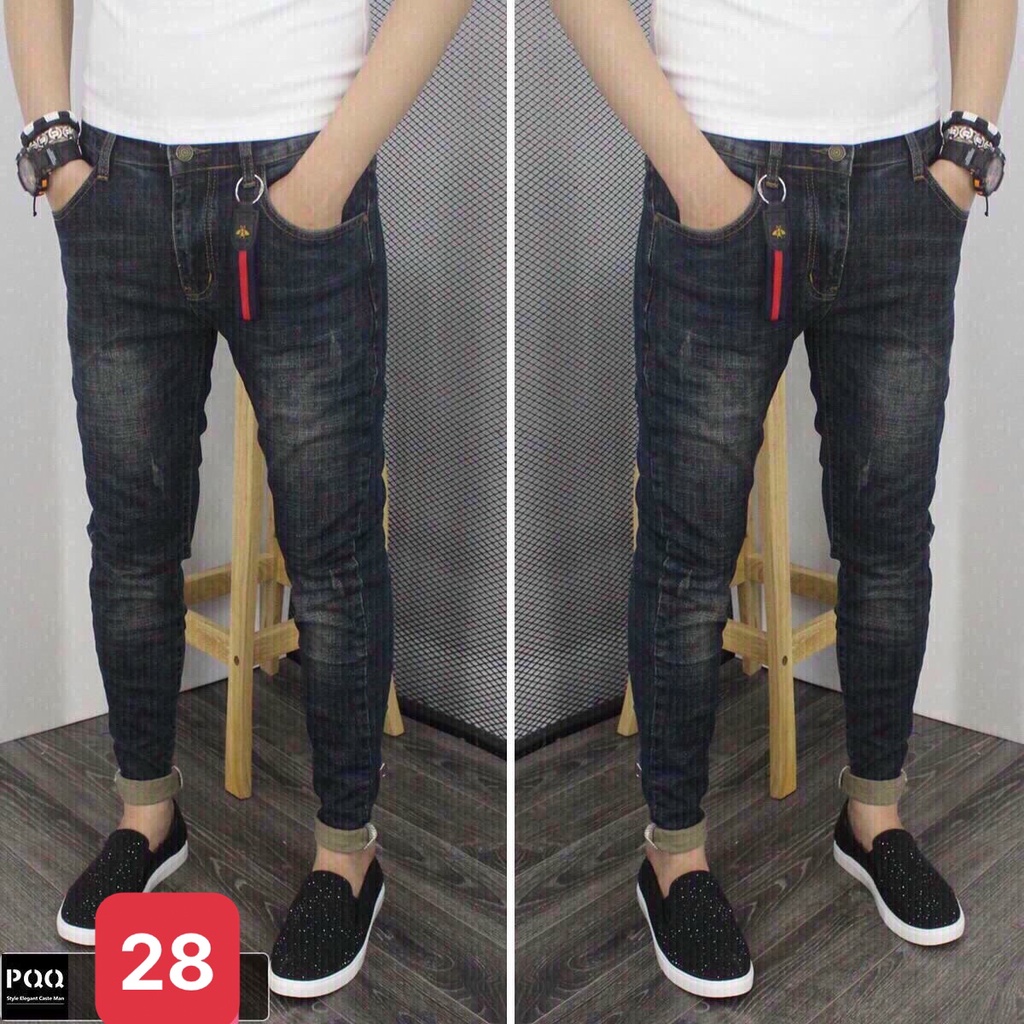 Quần jeans nam màu xám nhạt trơn không rách gối chất jean bò cao cấp co dãn 4 chiều cực đẹp rin trơn from dáng skinny A2