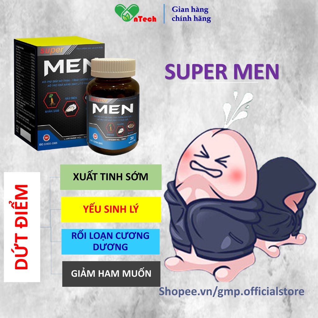 Tinh chất hàu Best Life Super men Hỗ trợ điều trị yếu sinh lý cải thiện xuất tinh sớm rối loạn cương dương hộp 30 viên