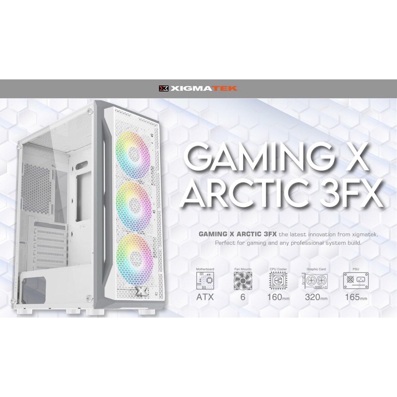 Vỏ case XIGMATEK GAMING X ARTIC 3FX (EN46720) - GAMING ATX, KÈM 03 FAN XIGMATEK X20ARGB