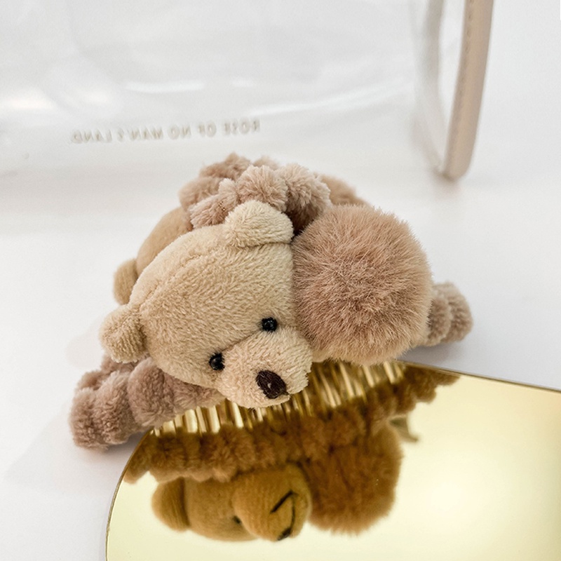 Kẹp tóc hình gấu nhồi bông phong cách Hàn Quốc dễ thương cho nữ