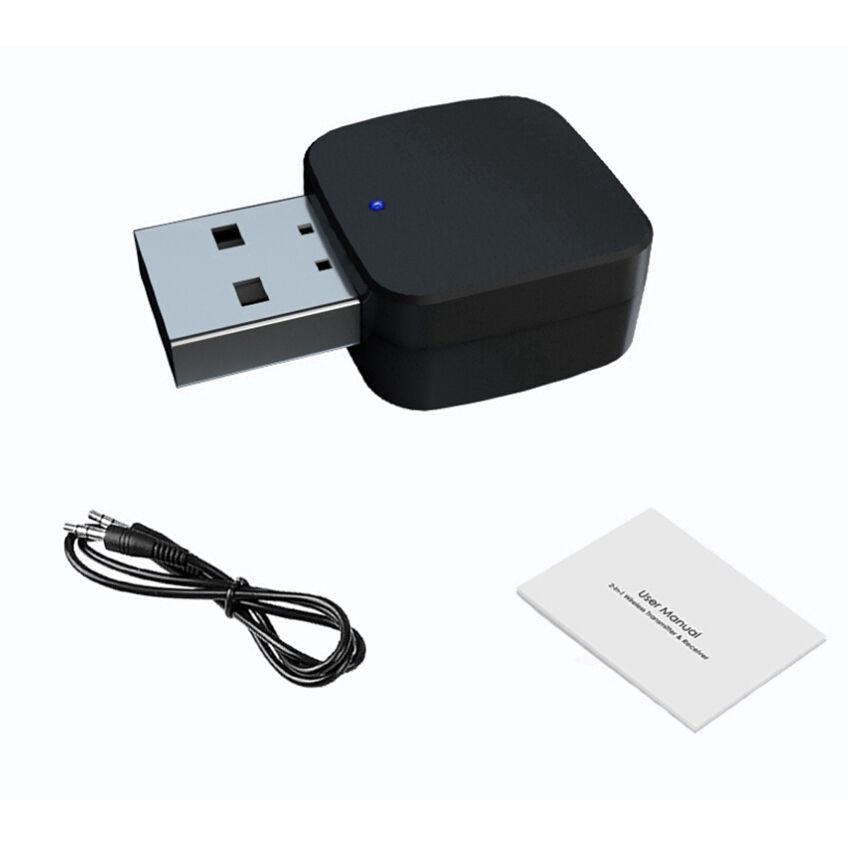 2 in 1 USB Bluetooth 5.0 Transmitter 3.5mm Audio Music Receiver Adapter Car Kit
