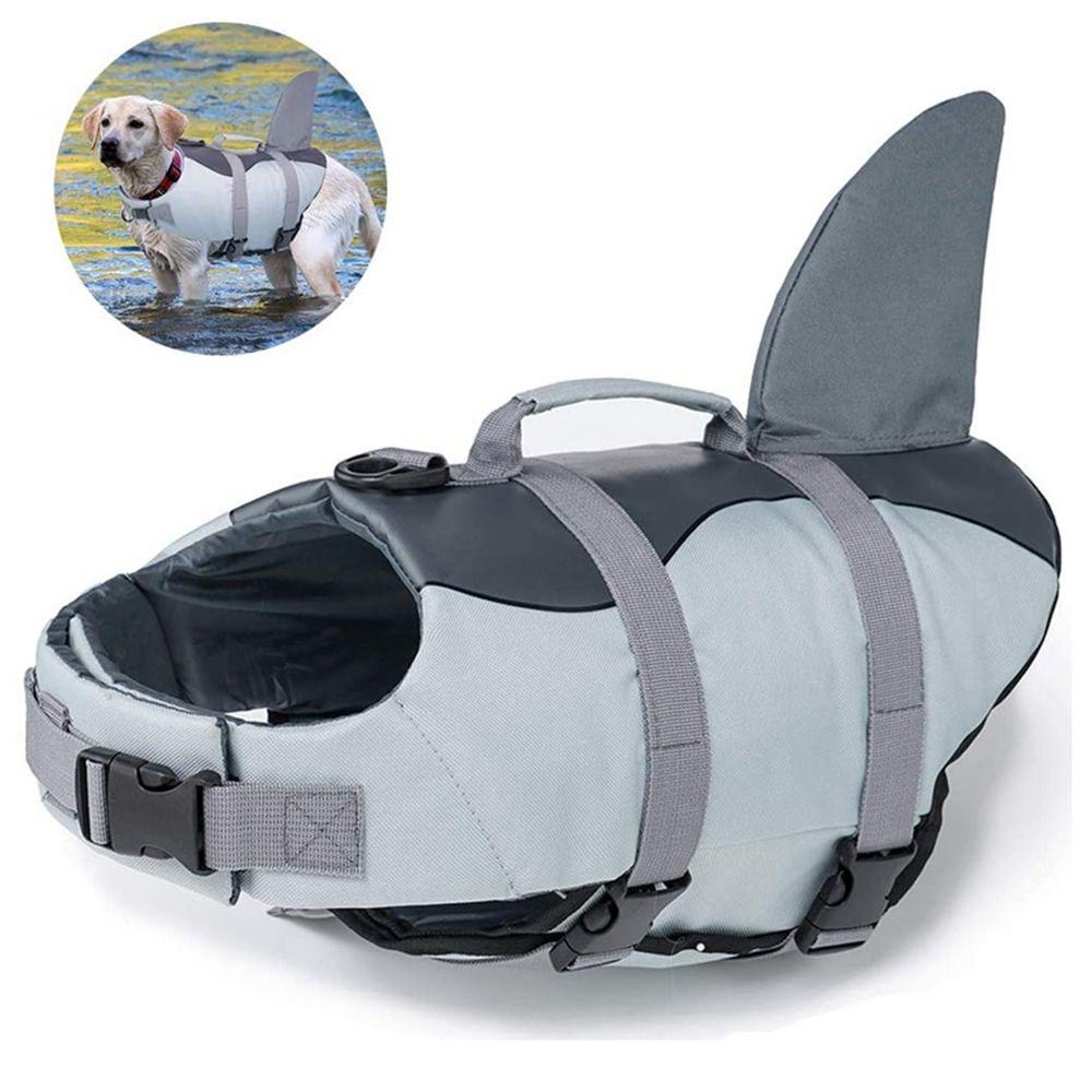 Augustina Áo Phao Cứu Sinh Màu Hồng / Xám Ripstop Cho Chó Nhỏ, Trung Bình Có Tay Cầm Đi Biển
