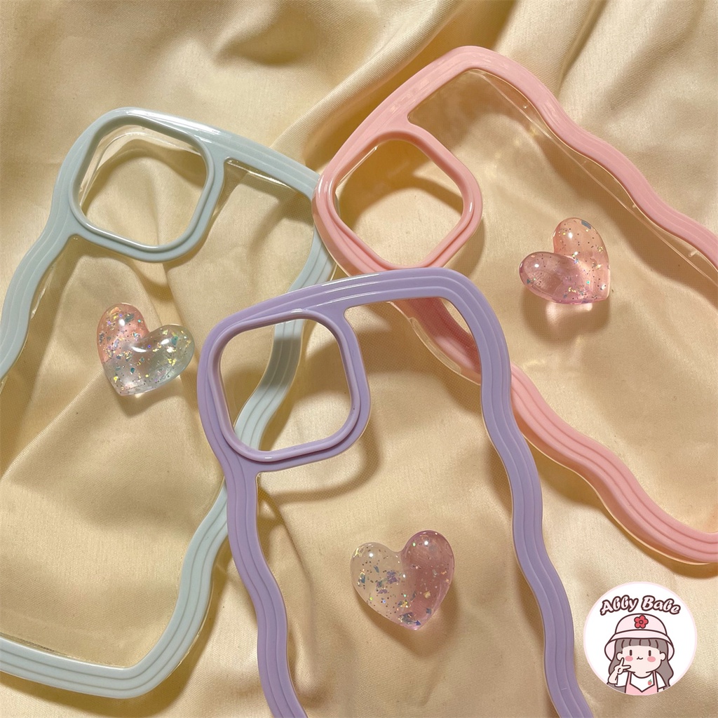 Ốp Điện Thoại TPU Mềm Trong Suốt Họa Tiết Trái Tim 3D Màu Gradient Cho Iphone 11 7Plus 13 12 11 Pro Max X XS 12 13 XR