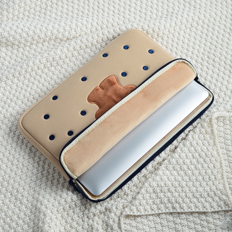 Túi Xách túi Polyester đựng laptop 13inch túi đựng laptop chống sốc In Hình Gấu Dễ Thương Cho Xiaomi Huawei HP Dell 11 12 13 14 15.6 Inch