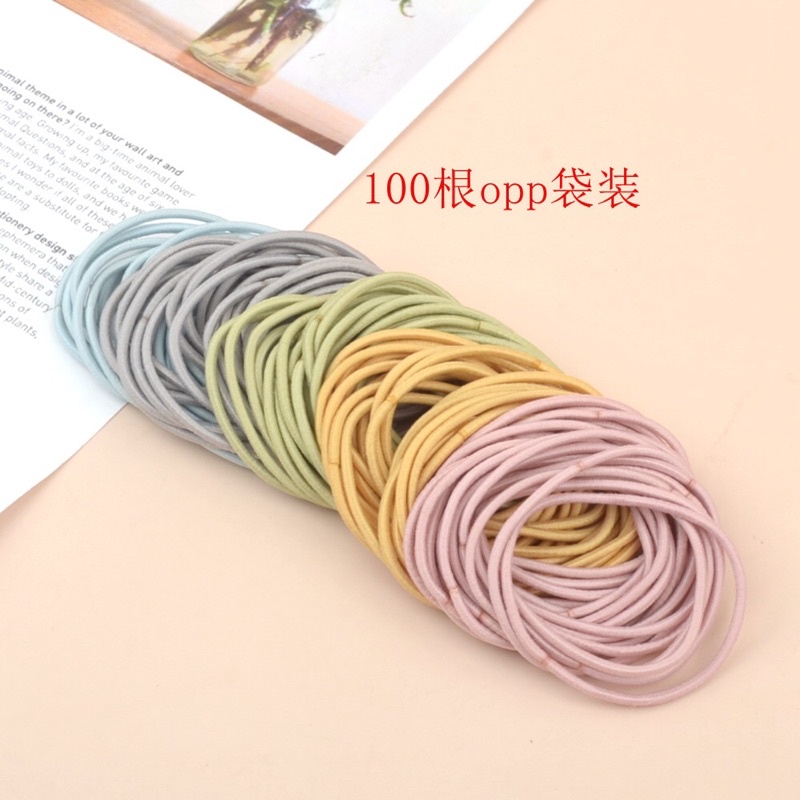 Hộp 100 dây buộc tóc đơn giản dành cho nữ