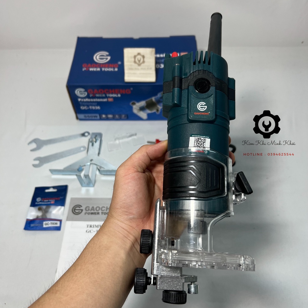 [Chính Hãng] Máy phay gỗ cầm tay GAOCHENG GC-T036 công suất lớn 550W| Máy soi mộng gỗ, đánh cạnh
