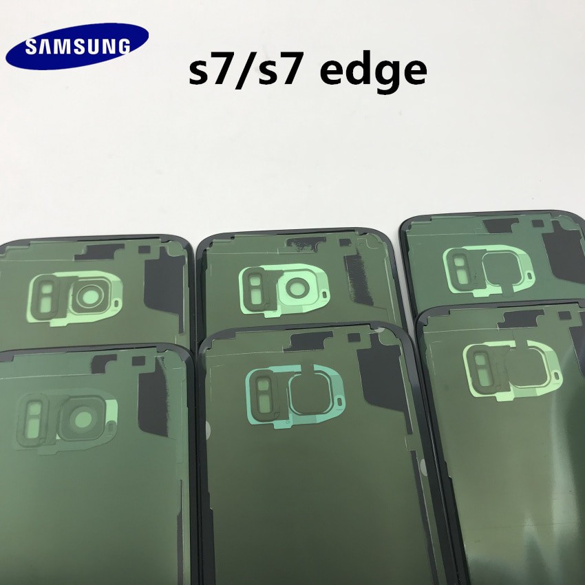 New Samsung Galaxy S7 G930 S7 edge G935 Battery Back Cover Door Housing+ear Camera Glass Lens Frame Replacement Repair Parts