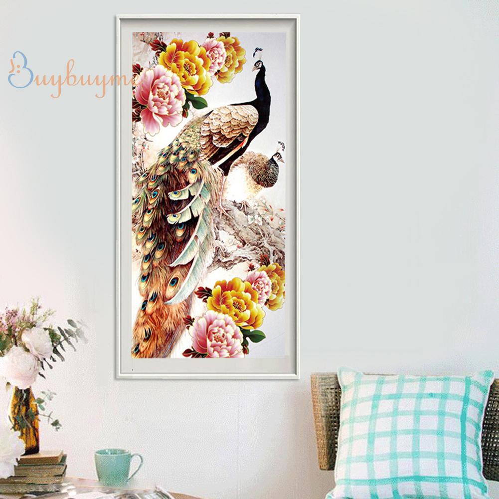 Bộ tranh đính đá 5D tự làm hình chim công | BigBuy360 - bigbuy360.vn