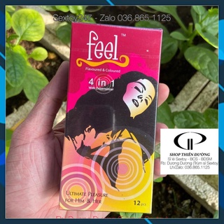 Bao Cao Su Feel 4IN1 Bi Gai  Kéo Dài Thời Gian Quan Hệ - Hộp 12Bcs