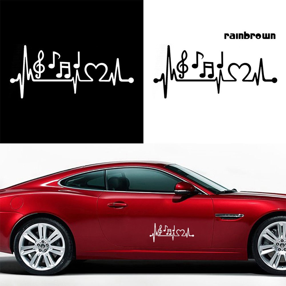 Sticker dán trang trí xe hơi hình nhịp tim và nốt nhạc độc đáo