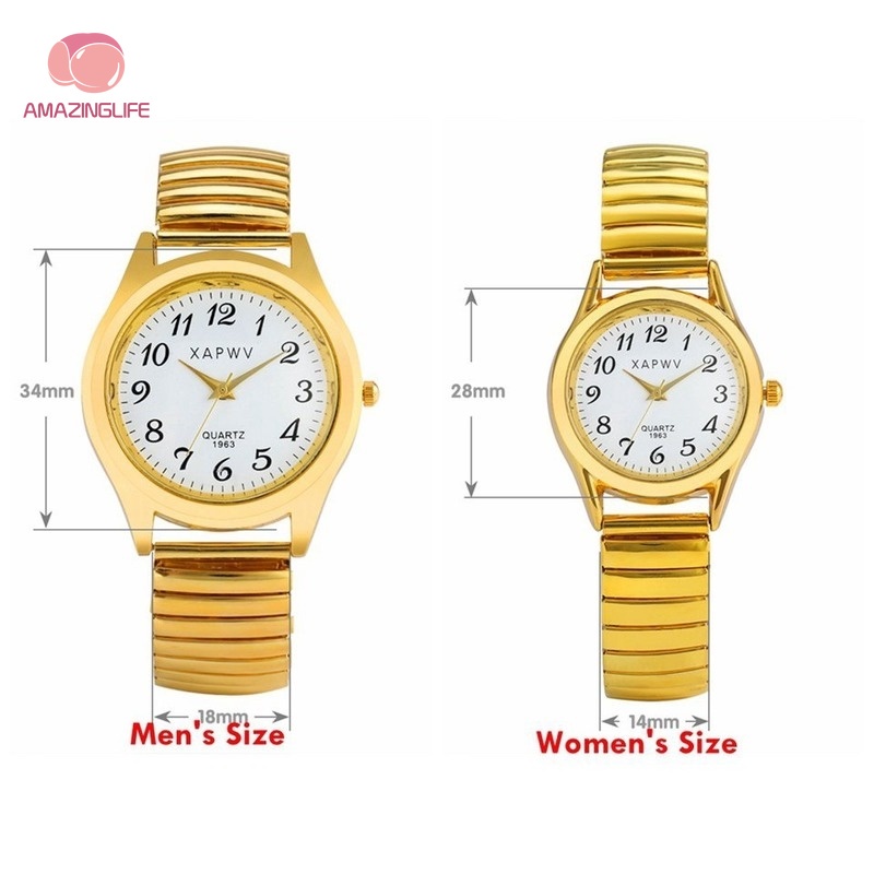 Fashion Stainless Steel Elastic Band Business Quartz Watch/ Luxury Large Dial Round Quartz Couple Watches