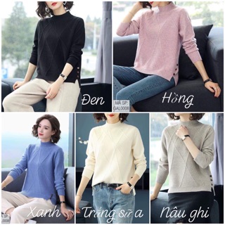 Bán sỉ áo len gân nổi xẻ tà 3 cúc cho nữ