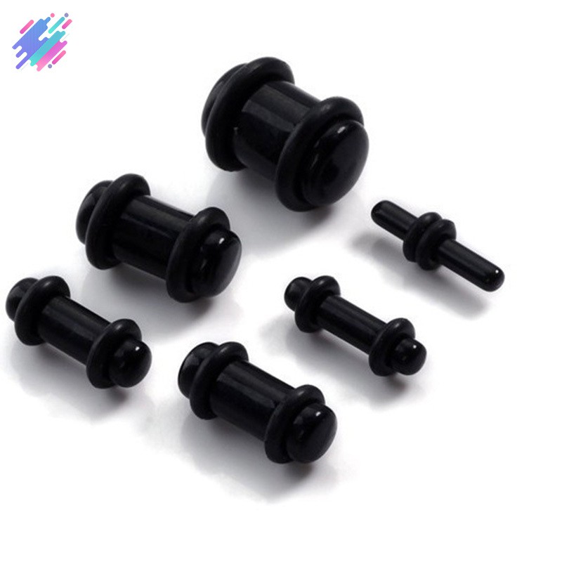 Bộ 36 dụng cụ nong lỗ tai bằng nhựa acrylic màu đen