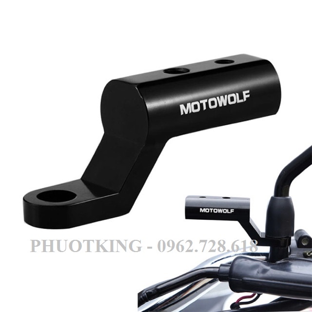 Pát mở rộng chân gương MOTOWOLF lắp đèn trợ sáng, phụ kiện chính hãng