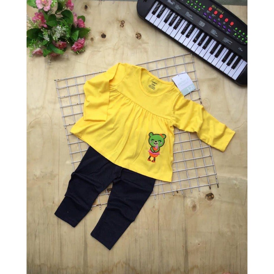 xả kho bộ tay dài bé gái hàng Carter's