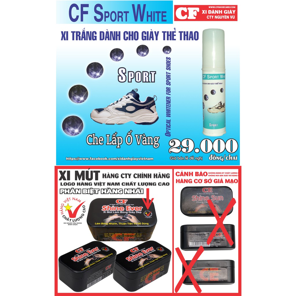 Xi trắng giày thể thao CF SPORT WHITE