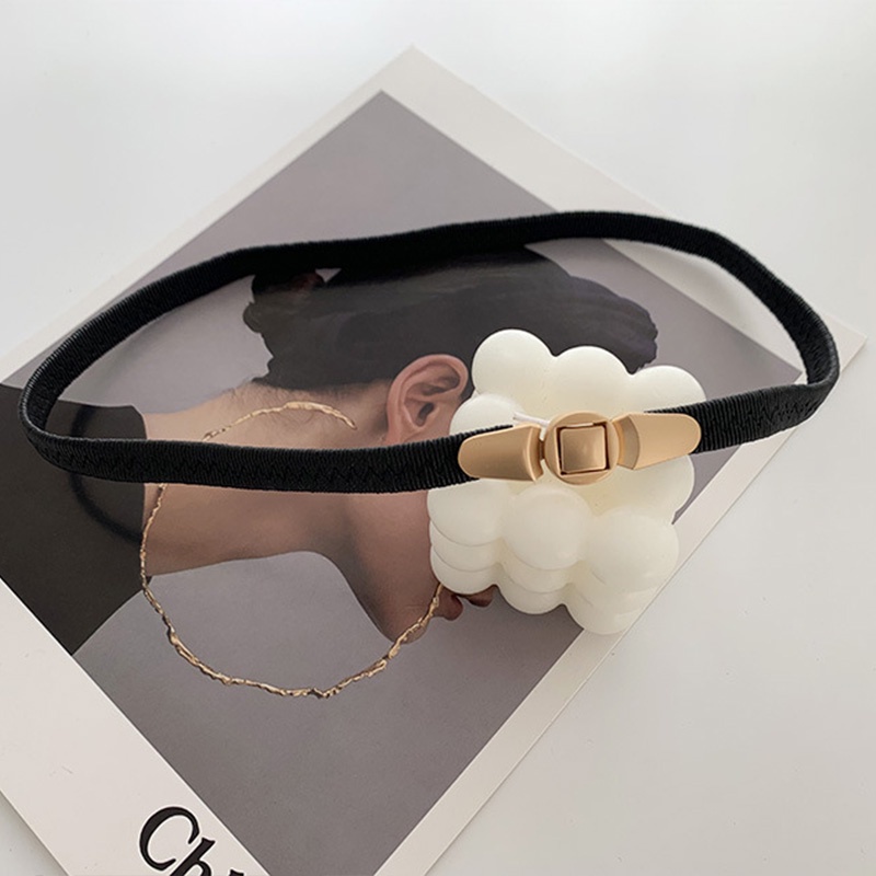 Thắt Lưng Da PU Màu Trơn Phối Khóa Vàng Thời Trang Cho Nữ