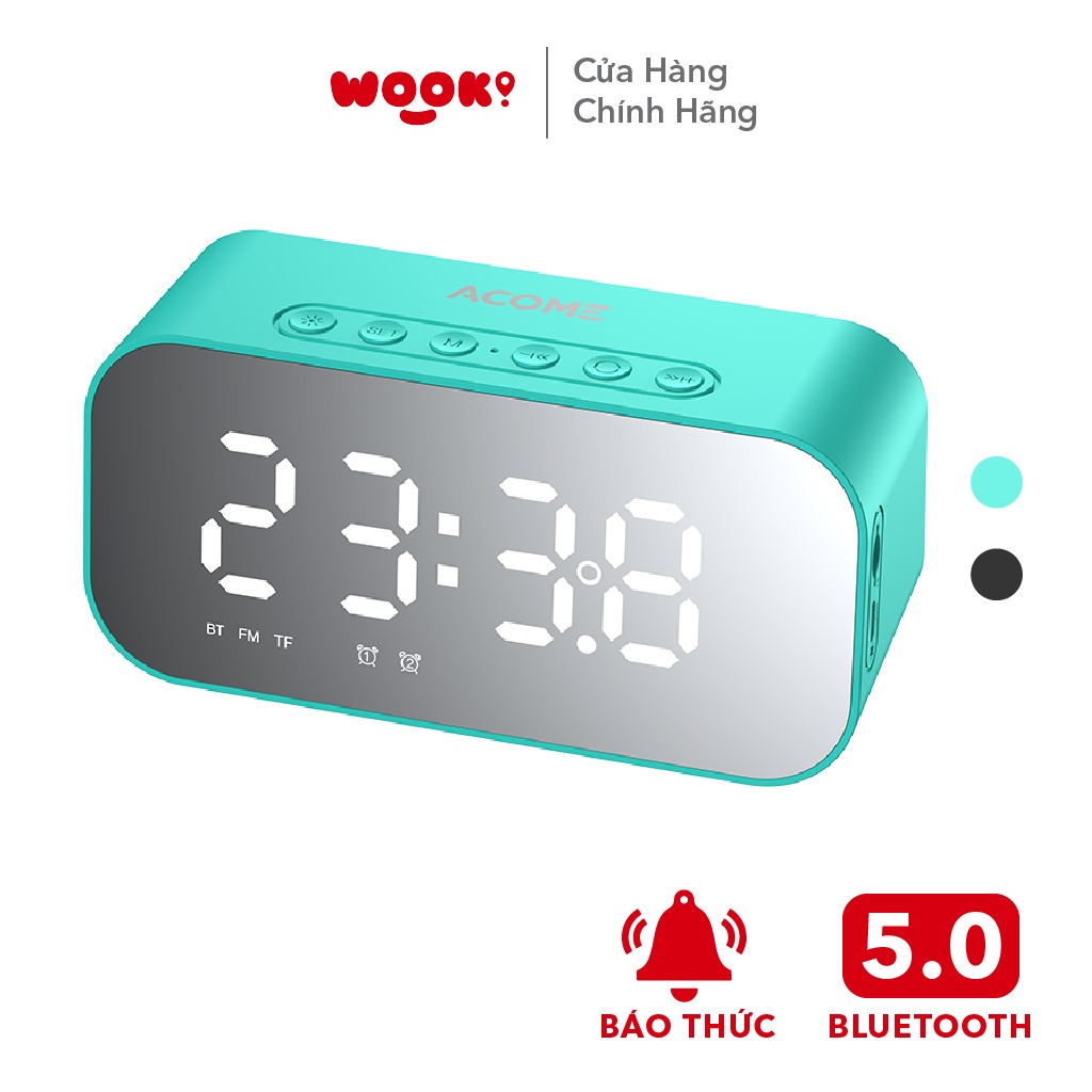 Loa Bluetooth Đa Năng ACOME A5 5W Màn Hình LED Đồng Hồ Báo Thức Hỗ Trợ Thẻ Nhớ & Nghe FM Hàng Bảo Hành Chính Hãng