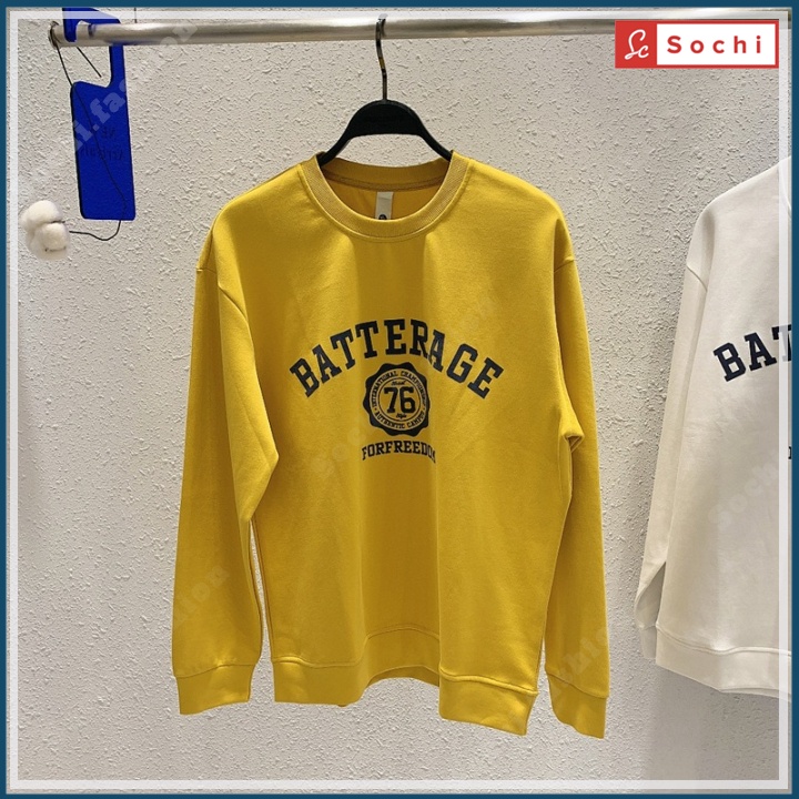 Áo nỉ sweater unisex, áo giữ nhiệt cổ tròn phong cách cá tính in Battergare mã SW695