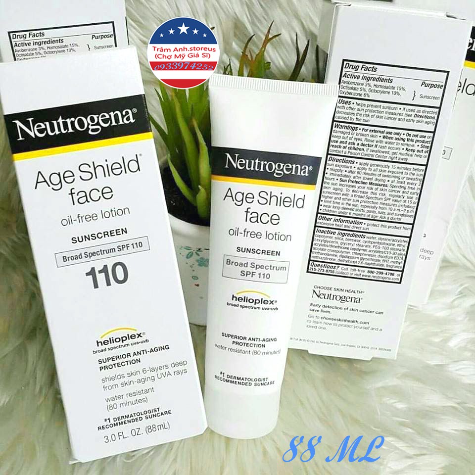 Kem chống nắng chống lão hóa làn da Neutrogena Age Shield Face SPF 110 Date 2023