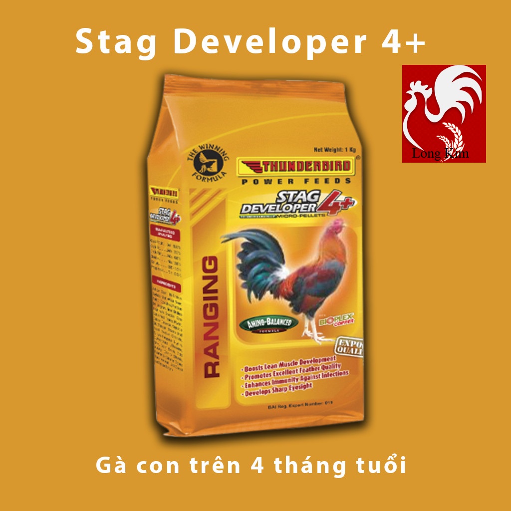 STAG DEVELOPER 4+ THUNDERBIRD - THỨC ĂN GÀ TƠ TỪ 4 THÁNG TUỔI - DẠNG VIÊN NHỎ