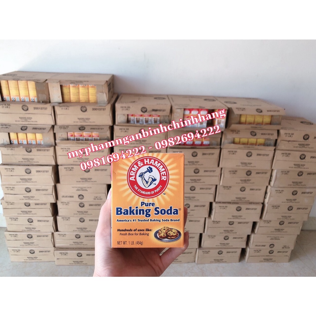 Bột Baking Soda Mỹ đa công dụng khử mùi, diệt khuẩn, tẩy rửa, làm bánh, chăm sóc da 454g