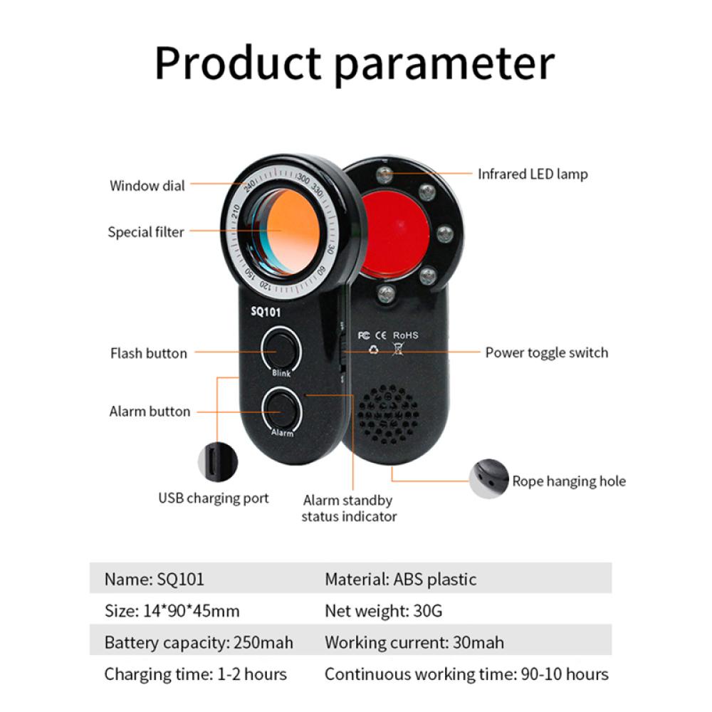 Máy Dò Camera Ẩn Chuông Hồng Ngoại DIGIFOUNDER Có Chế Độ Rung Động Chống Thất Lạc S4U4