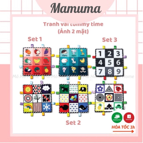 Tranh vải tummy time kích thích đa giác quan, phát triển trí não cho bé sơ sinh Lalala Baby, made in Việt Nam - Mamuma
