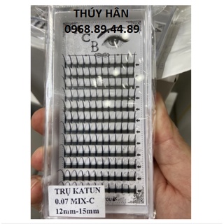 Mi trụ katun 0.07 mix 12-15 cong c ,cc, d_keo nối mi_dụng cụ nối mi_thúy hân