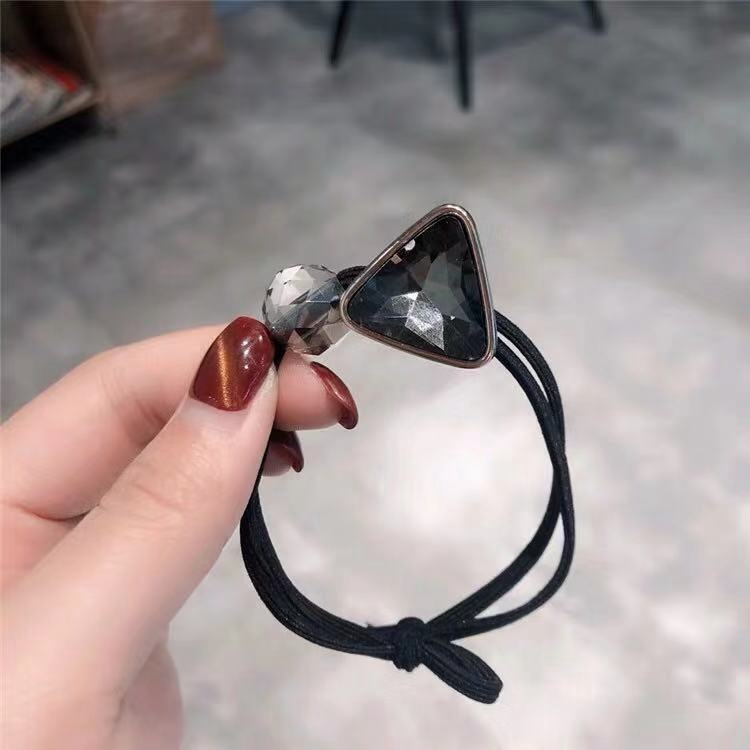 Chun buộc tóc đính đá pha lê hình tam giác mới thời trang phong cách Hàn Quốc