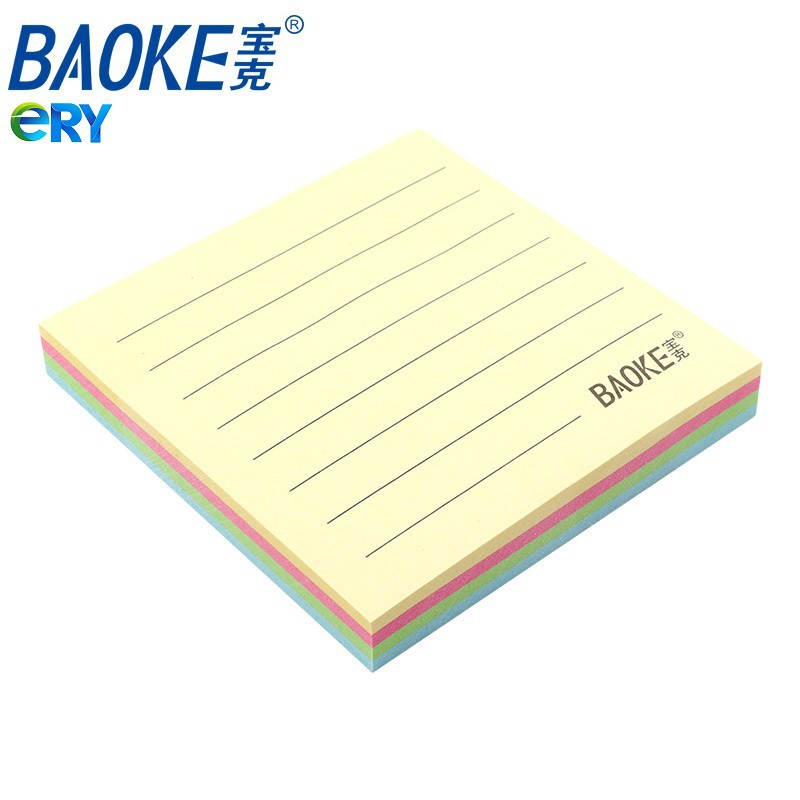 Sticky Note 4 màu pastel - macaron có dòng kẻ 100 tờ Baoke