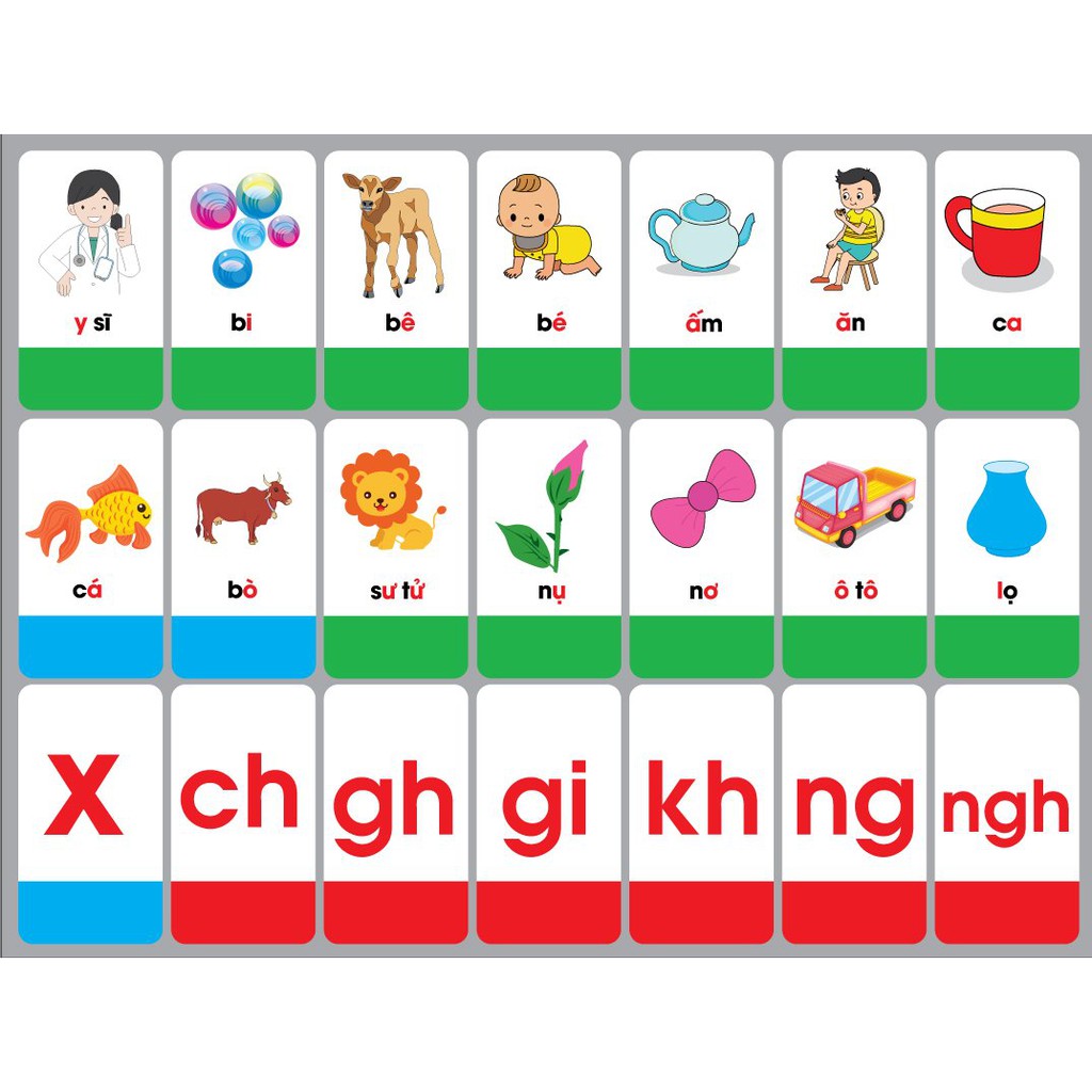 Flashcard - 42 Thẻ Chữ Cái Và Chữ Ghép Đánh Vần Tiếng Việt - IDBOOKS