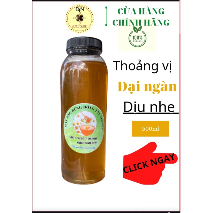 [Free ship]⚡Mật ong rừng thiên nhiên nguyên chất Đông Tây Nguyên 1400g ngọt thanh hơi chua làm đẹp da tăng sức đề kháng