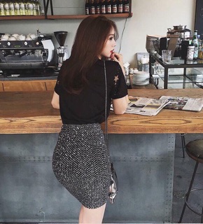 chân váy sequin nhũ lấp lánh