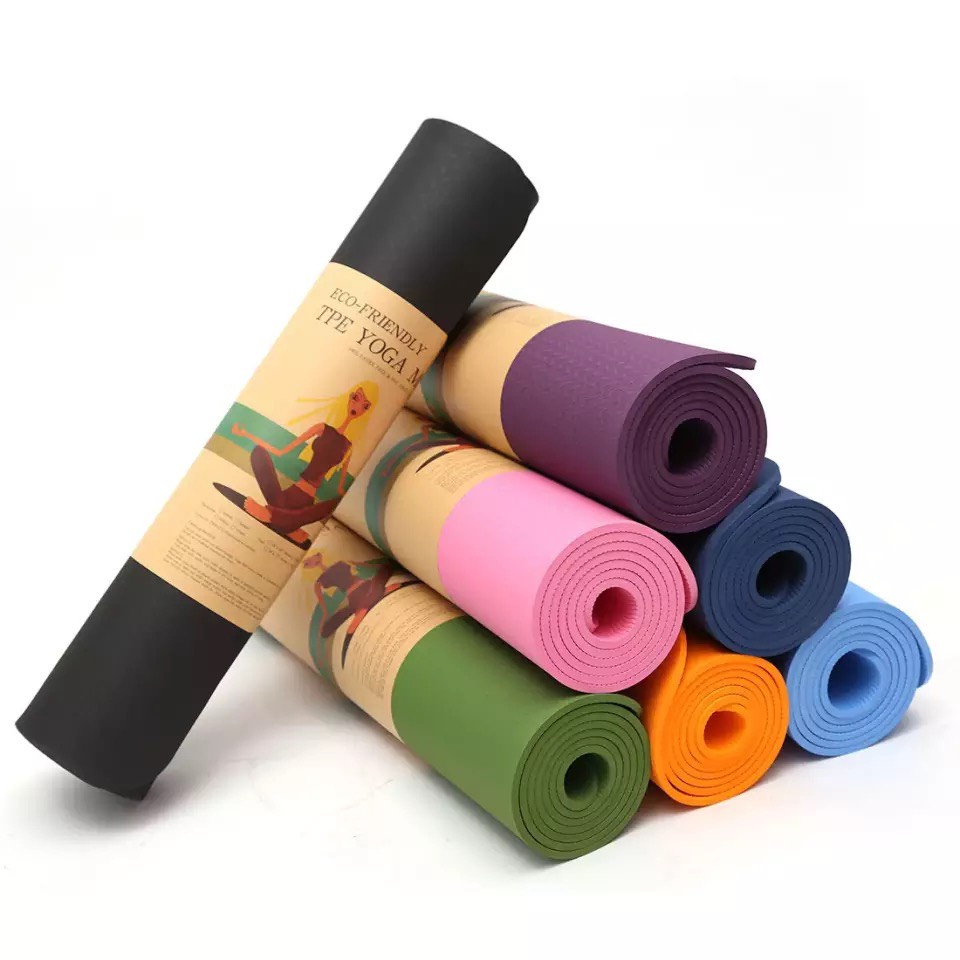 Thảm Tập Yoga Chống Trượt 2 Lớp Dày 6mm Chất Liệu Cao Su Non TPE Cao Cấp YOGA CAT