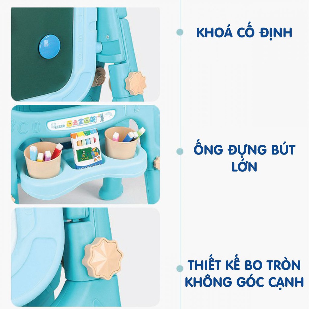 BẢNG VẼ THÔNG MINH HAI MẶT CAYABE HOLLA XOAY 360 ĐỘ MÀU XANH ĐIỀU CHỈNH ĐƯỢC ĐỘ CAO MÀU XANH