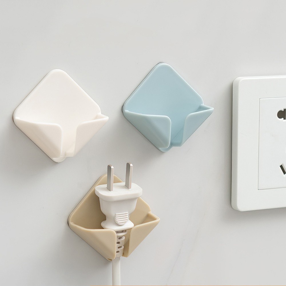 Bộ 2 móc dán tường treo ổ cắm/ bàn chải đánh răng nhiều màu sắc tiện lợi