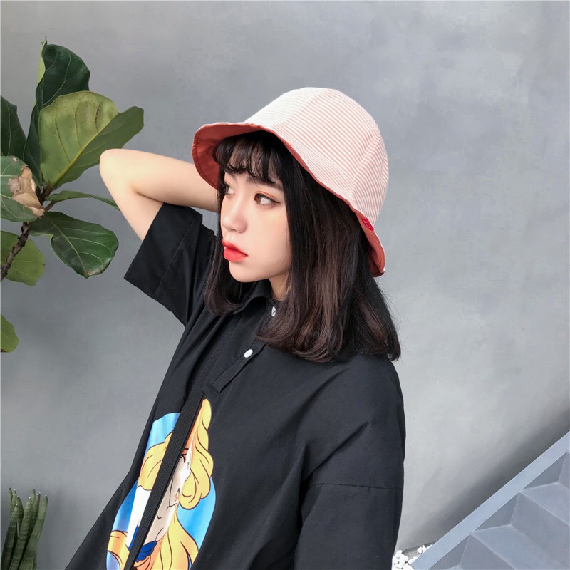 Mũ nón bucket hat mặt xinh xắn cho nữ - Mã BU005