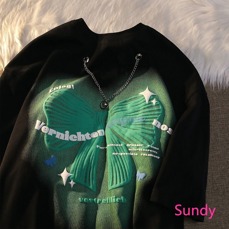 Áo Thun Tay Ngắn Dáng Rộng Phối Nơ Plus Size Thời Trang Hè Xinh Xắn Cho Nữ