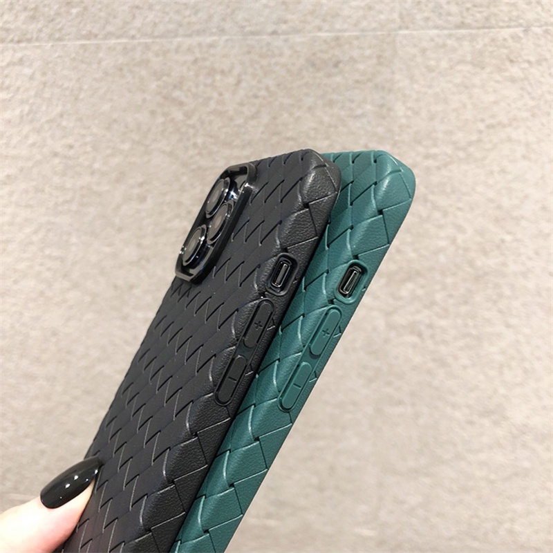 Ốp Điện Thoại Da Đan Lưới Siêu Mỏng Tản Nhiệt Cao Cấp Cho iPhone 13 12 11 Pro X XS MAX XR