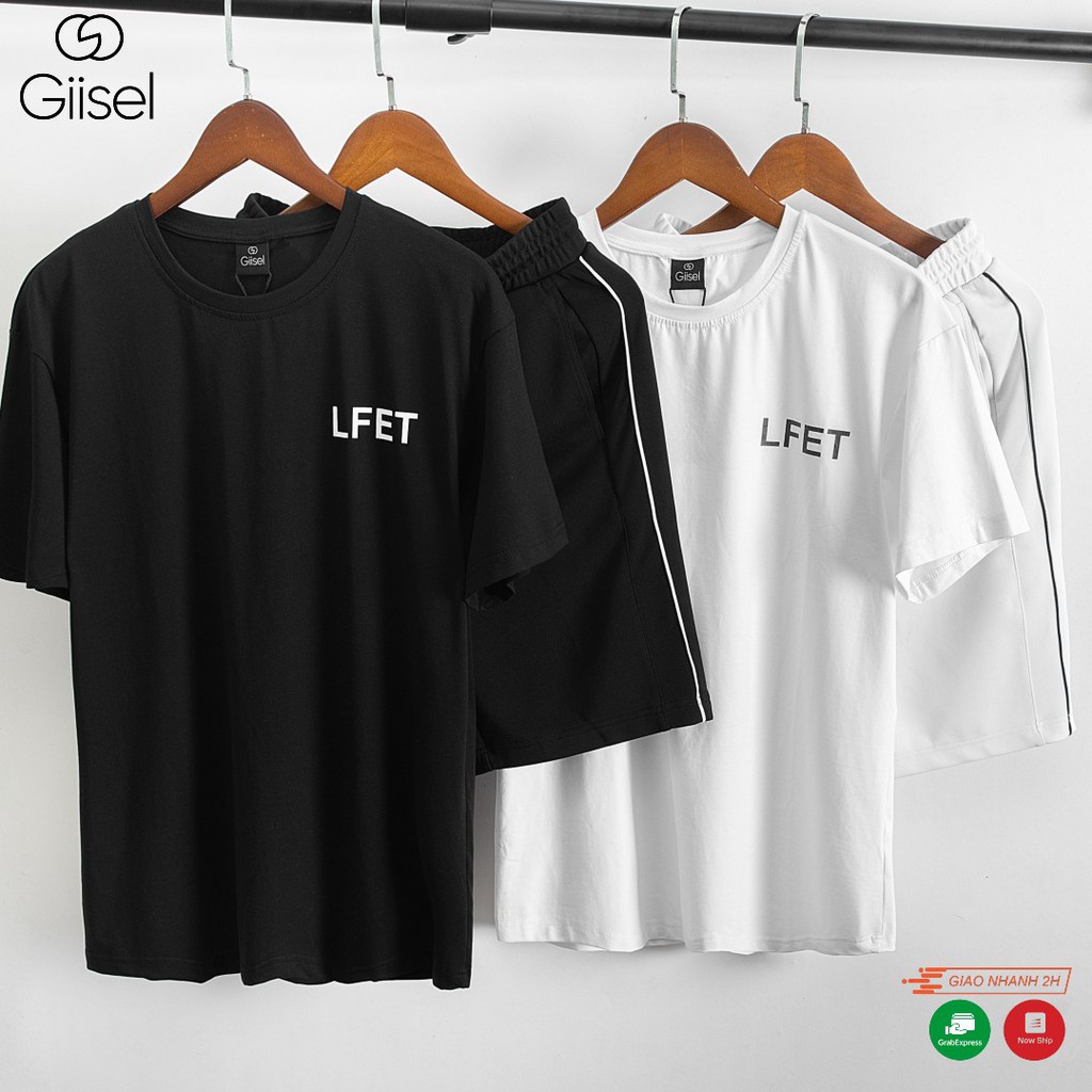 Bộ quần áo thể thao nam nữ mùa hè 2021 - quần short poly haida co giãn áo thun LFET cotton Giisel | BigBuy360 - bigbuy360.vn