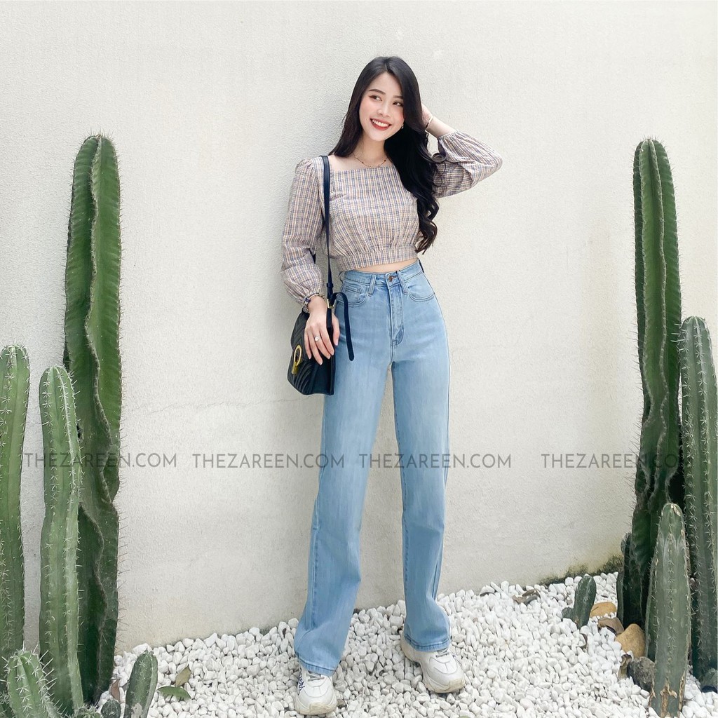 QUẦN JEANS ỐNG SUÔNG BASIC ZAREEN JEA102 -XANH NHẠT | BigBuy360 - bigbuy360.vn