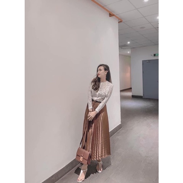 Chân váy zara size xs, authentic, chất siêu đẹp, size xs nhỏ nhất, màu nâu siêu tôn da, phù hợp, chân váy xếp ly, authen