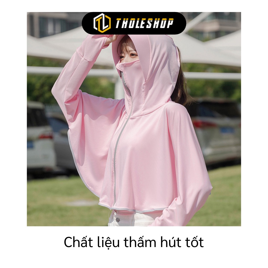 Áo Khoác Nữ - Áo Chống Nắng Croptop Thời Trang Nữ Có Mũ Và Che Mặt Tiện Dụng 9332