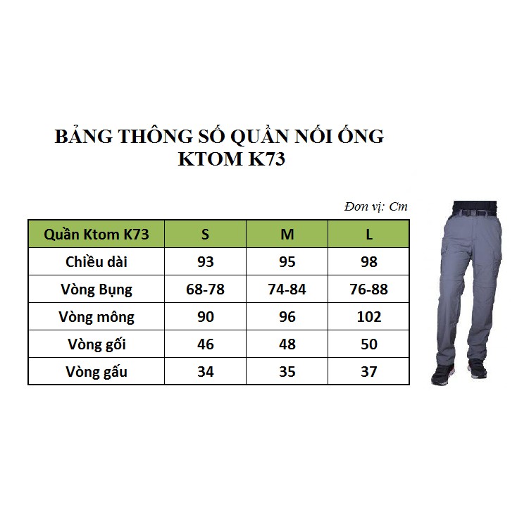 Quần mau khô tháo ống Ktom K73