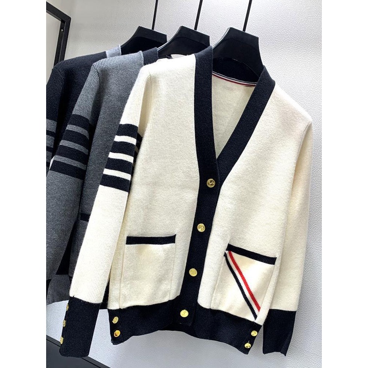 Áo Khoác Cardigan Dệt Kim Cao Cấp Cổ Chữ v Có Túi Thời Trang Xuân Thu 2022 Mới Cho Nam