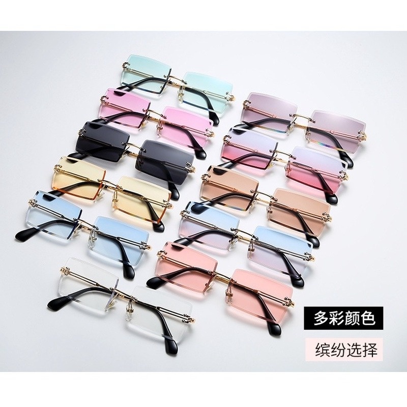 Kính Mát Không Gọng Chống Tia UV400 Với 6 Màu Thời Trang Cho Nữ