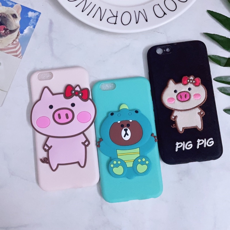 Ốp iPhone 6/6s Viền Nhựa Dẻo Hình Thú Kute