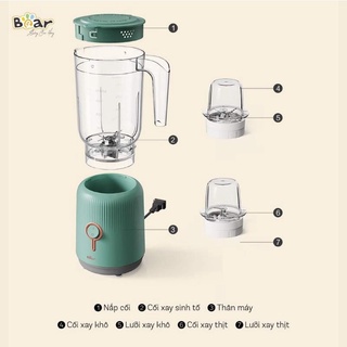 Máy Xay Sinh Tố Bear 3 Cối Model LLJ C10P1 (BL-B10V2), LLJ-C04J1 Cao Cấp Dành Cho Bé Ăn Dặm Hàng Quốc Tế